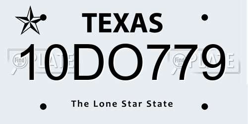 10DO779 Texas License Plate
