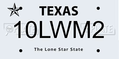 10LWM2 Texas License Plate
