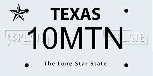 10MTN Texas License Plate