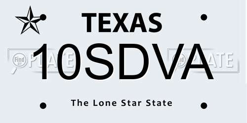10SDVA Texas License Plate