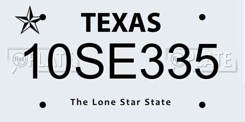 10SE335 Texas License Plate