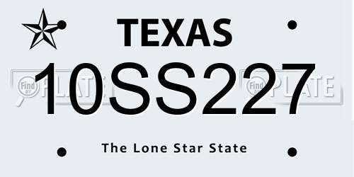 10SS227 Texas License Plate