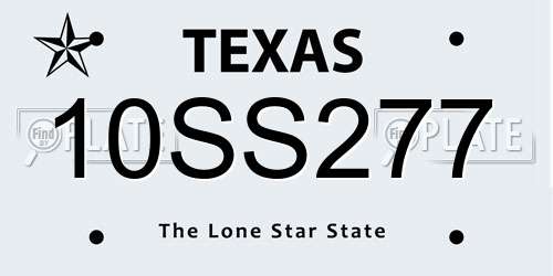 10SS277 Texas License Plate