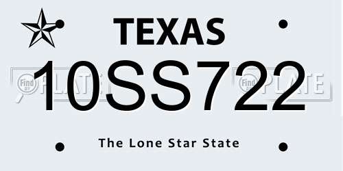 10SS722 Texas License Plate
