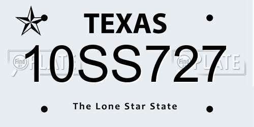 10SS727 Texas License Plate
