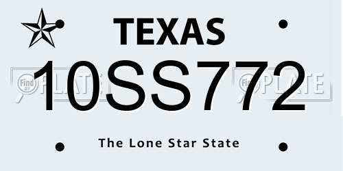 10SS772 Texas License Plate
