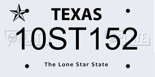 10ST152 Texas License Plate
