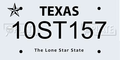 10ST157 Texas License Plate