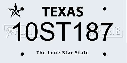 10ST187 Texas License Plate