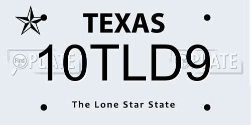 10TLD9 Texas License Plate