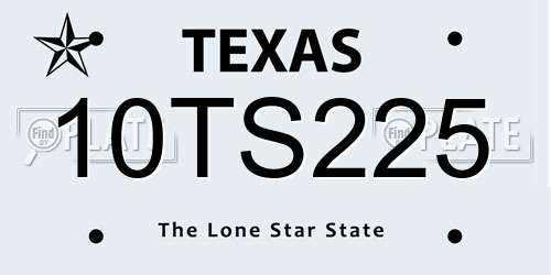 10TS225 Texas License Plate