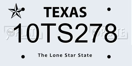 10TS278 Texas License Plate