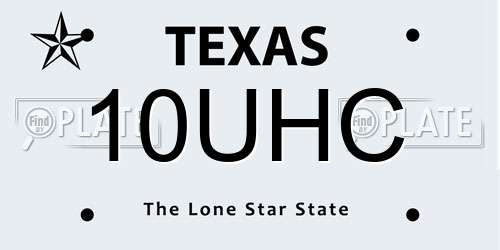 10UHC Texas License Plate
