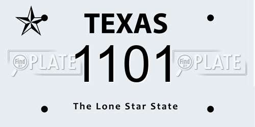 1101 Texas License Plate