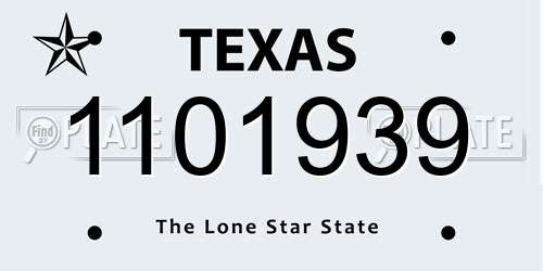 1101939 Texas License Plate