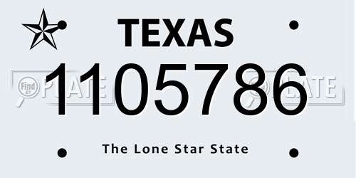 1105786 Texas License Plate