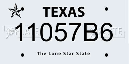 11057B6 Texas License Plate