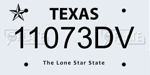 11073DV Texas License Plate