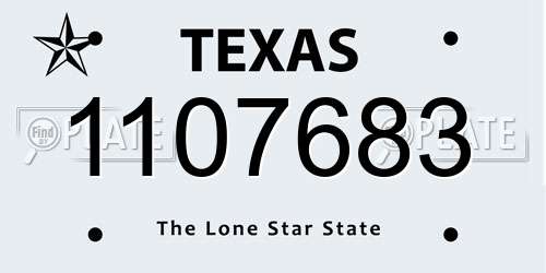 1107683 Texas License Plate