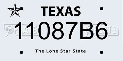 11087B6 Texas License Plate