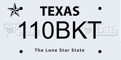 110BKT Texas License Plate
