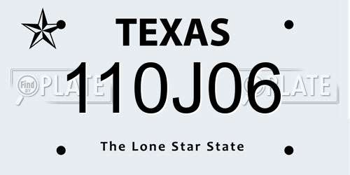 110J06 Texas License Plate