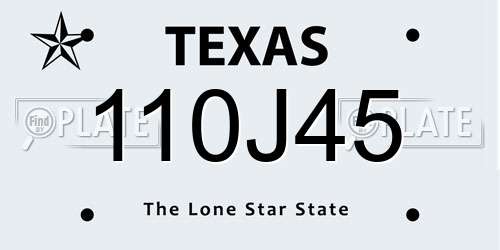 110J45 Texas License Plate