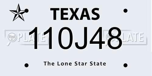 110J48 Texas License Plate