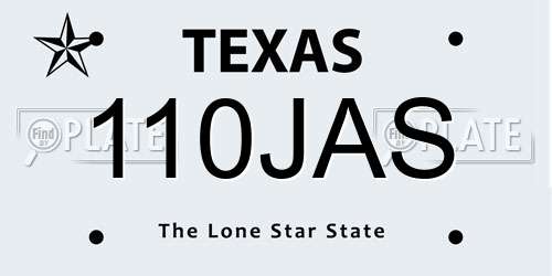 110JAS Texas License Plate