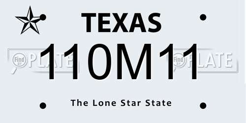 110M11 Texas License Plate