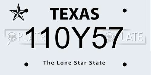 110Y57 Texas License Plate