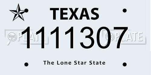 1111307 Texas License Plate
