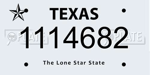 1114682 Texas License Plate