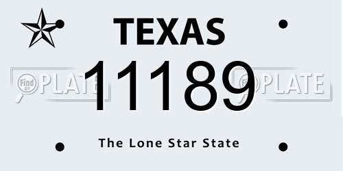 11189 Texas License Plate