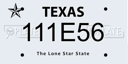 111E56 Texas License Plate