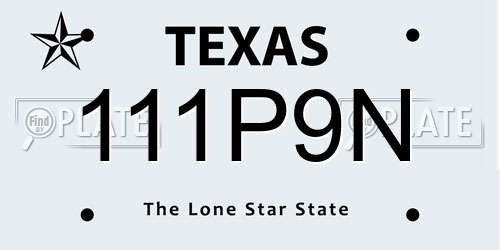 111P9N Texas License Plate