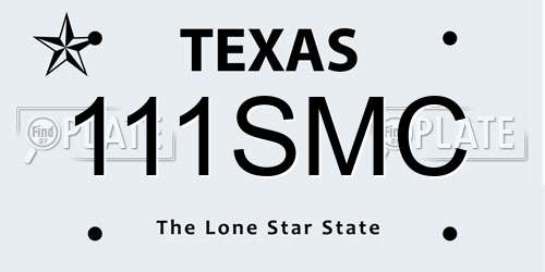 111SMC Texas License Plate