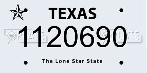 1120690 Texas License Plate