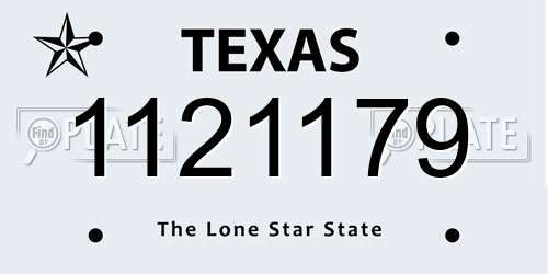 1121179 Texas License Plate