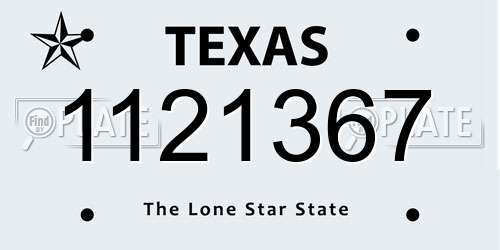 1121367 Texas License Plate