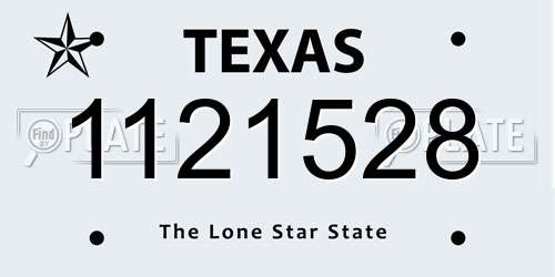 1121528 Texas License Plate