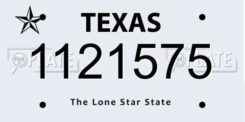 1121575 Texas License Plate
