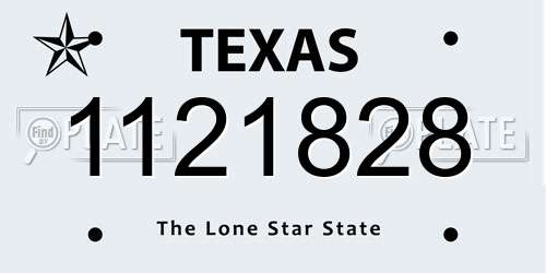 1121828 Texas License Plate