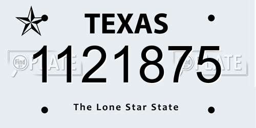 1121875 Texas License Plate
