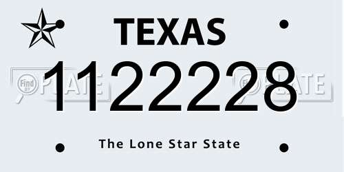 1122228 Texas License Plate