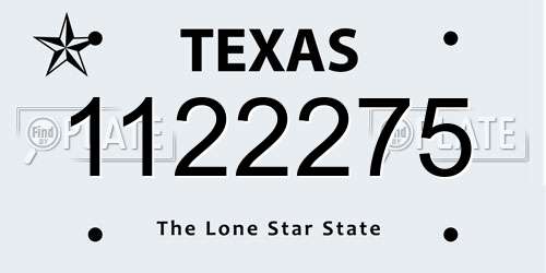 1122275 Texas License Plate