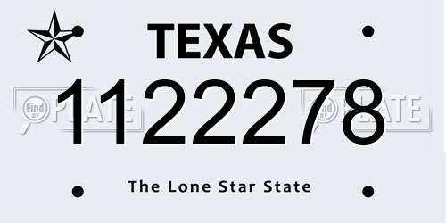 1122278 Texas License Plate