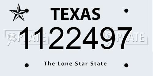 1122497 Texas License Plate