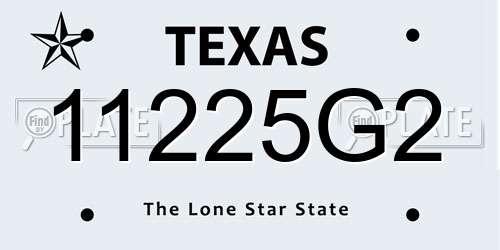11225G2 Texas License Plate