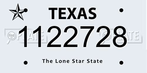 1122728 Texas License Plate